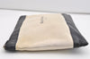 Authentic BALENCIAGA Navy Clip M Clutch Bag Canvas Leather 420407 White 5162J