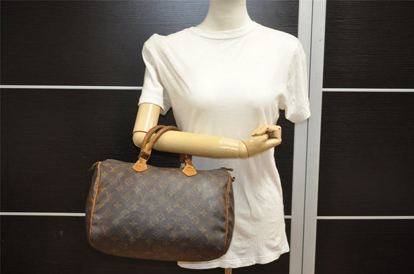 Authentic Louis Vuitton Monogram Speedy 30 Hand Boston Bag M41526 LV 5163I