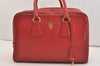 Authentic PRADA Vintage Leather Nappa Shoulder Hand Bag Purse Red 5164J