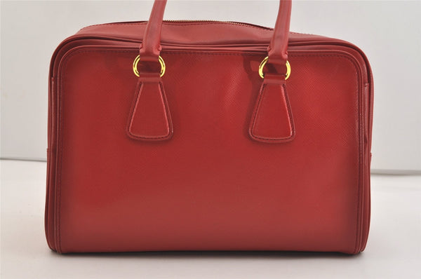 Authentic PRADA Vintage Leather Nappa Shoulder Hand Bag Purse Red 5164J