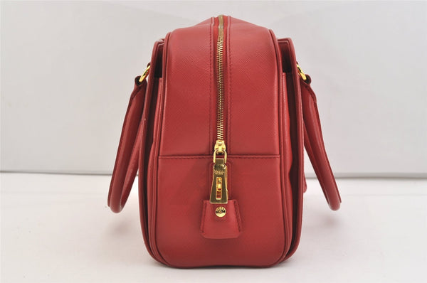 Authentic PRADA Vintage Leather Nappa Shoulder Hand Bag Purse Red 5164J