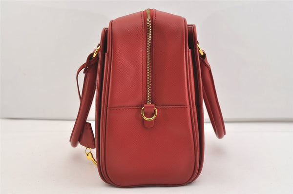 Authentic PRADA Vintage Leather Nappa Shoulder Hand Bag Purse Red 5164J