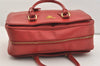 Authentic PRADA Vintage Leather Nappa Shoulder Hand Bag Purse Red 5164J