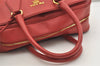 Authentic PRADA Vintage Leather Nappa Shoulder Hand Bag Purse Red 5164J