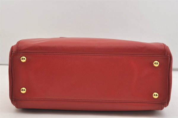 Authentic PRADA Vintage Leather Nappa Shoulder Hand Bag Purse Red 5164J
