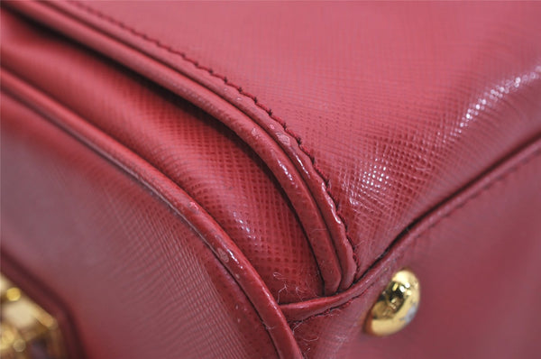Authentic PRADA Vintage Leather Nappa Shoulder Hand Bag Purse Red 5164J