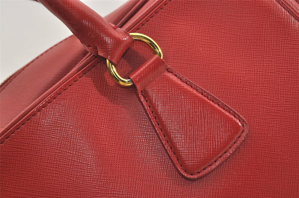 Authentic PRADA Vintage Leather Nappa Shoulder Hand Bag Purse Red 5164J