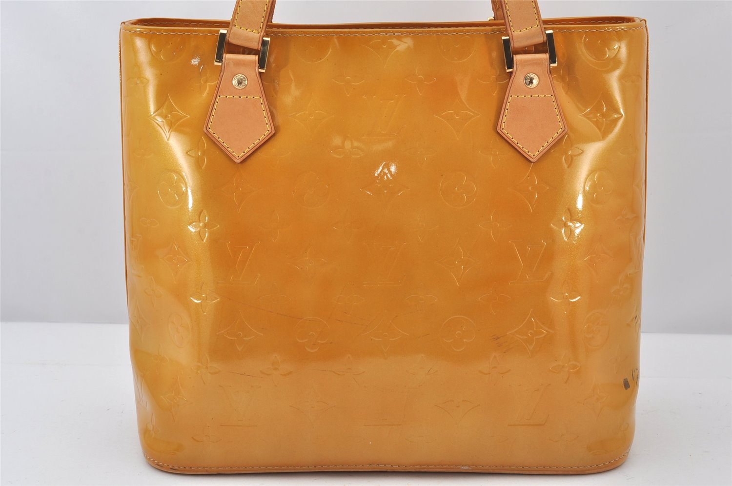 Authentic Louis Vuitton Vernis Houston Shoulder Hand Bag Yellow M91004 LV 5165K