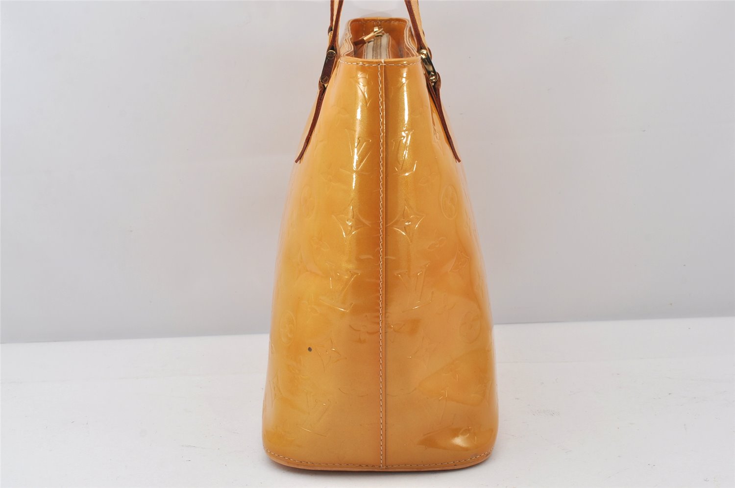 Authentic Louis Vuitton Vernis Houston Shoulder Hand Bag Yellow M91004 LV 5165K