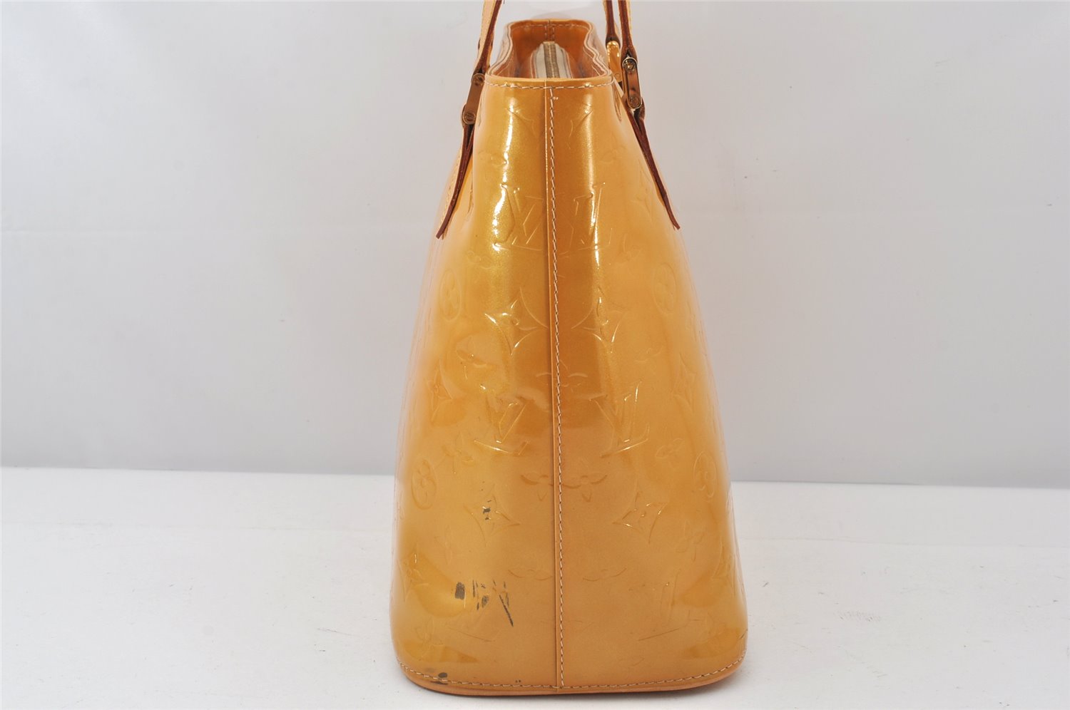 Authentic Louis Vuitton Vernis Houston Shoulder Hand Bag Yellow M91004 LV 5165K