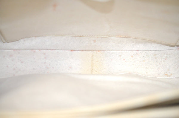 Authentic GUCCI Vintage Horsebit Shoulder Hand Bag Purse Leather White 5166I