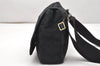 Authentic CHANEL New Travel Line Shoulder Cross Bag Nylon Leather Black 5167K