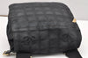 Authentic CHANEL New Travel Line Shoulder Cross Bag Nylon Leather Black 5167K