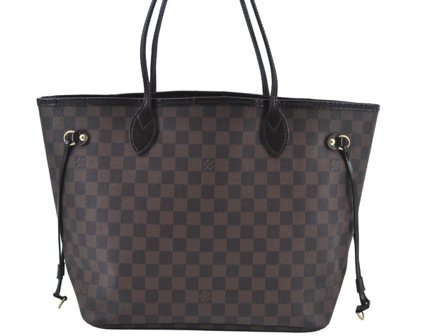 Authentic Louis Vuitton Damier Neverfull MM Shoulder Tote Bag N51105 LV 5168G