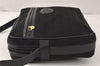 Authentic CELINE C Macadam Blason Shoulder Bag Purse Canvas Leather Black 5168K