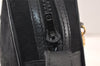 Authentic CELINE C Macadam Blason Shoulder Bag Purse Canvas Leather Black 5168K