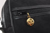 Authentic CELINE C Macadam Blason Shoulder Bag Purse Canvas Leather Black 5168K