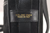 Authentic CELINE C Macadam Blason Shoulder Bag Purse Canvas Leather Black 5168K