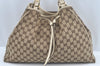 Authentic GUCCI Bamboo Tassel Tote Bag GG Canvas Leather 170206 Brown 5169I