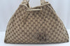 Authentic GUCCI Bamboo Tassel Tote Bag GG Canvas Leather 170206 Brown 5169I