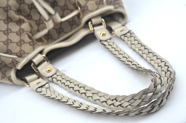 Authentic GUCCI Bamboo Tassel Tote Bag GG Canvas Leather 170206 Brown 5169I