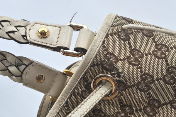 Authentic GUCCI Bamboo Tassel Tote Bag GG Canvas Leather 170206 Brown 5169I