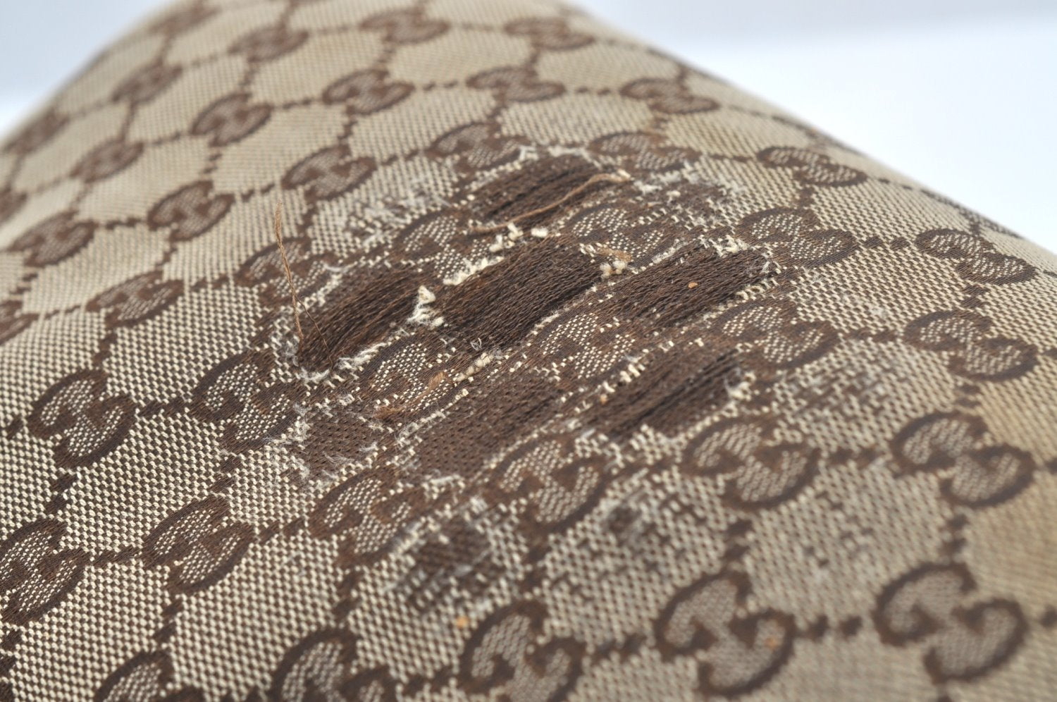 Authentic GUCCI Bamboo Tassel Tote Bag GG Canvas Leather 170206 Brown 5169I