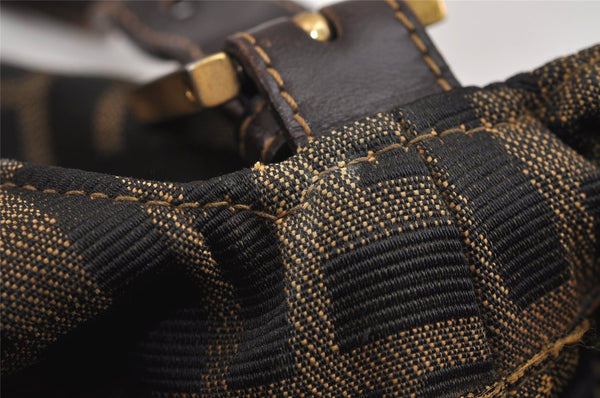 Authentic FENDI Vintage Zucca Shoulder Hand Bag Canvas Leather Brown 5169J