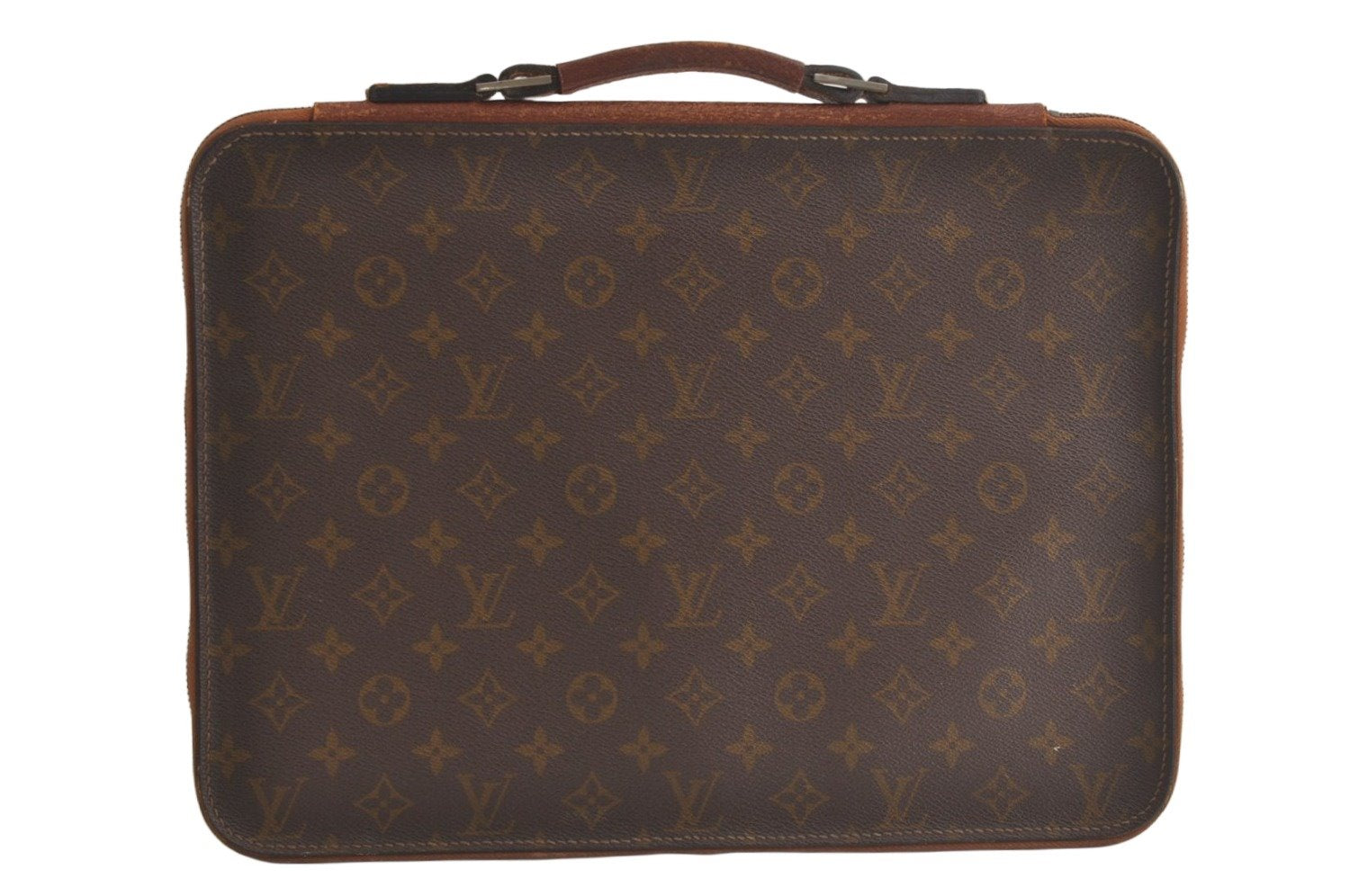 Auth Louis Vuitton Monogram Poche Documents Poignee Briefcase Old Model 5169K