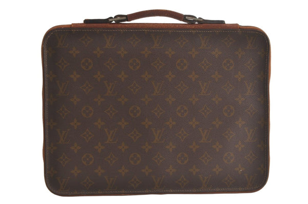 Auth Louis Vuitton Monogram Poche Documents Poignee Briefcase Old Model 5169K