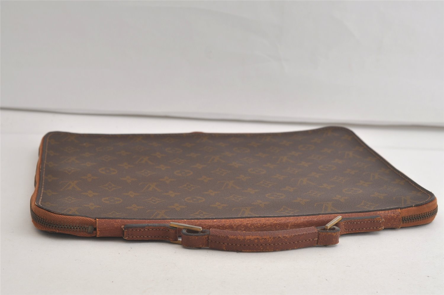 Auth Louis Vuitton Monogram Poche Documents Poignee Briefcase Old Model 5169K