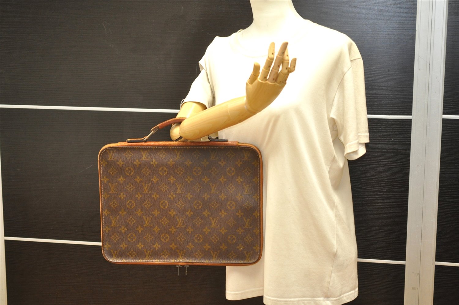 Auth Louis Vuitton Monogram Poche Documents Poignee Briefcase Old Model 5169K