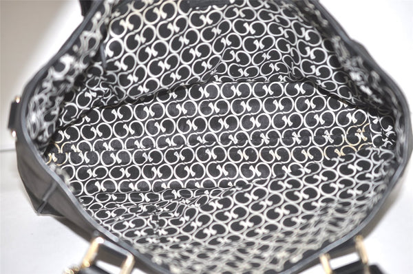 Authentic GUCCI Vintage Hand Tote Bag Purse Canvas Leather 264221 Black 5170I