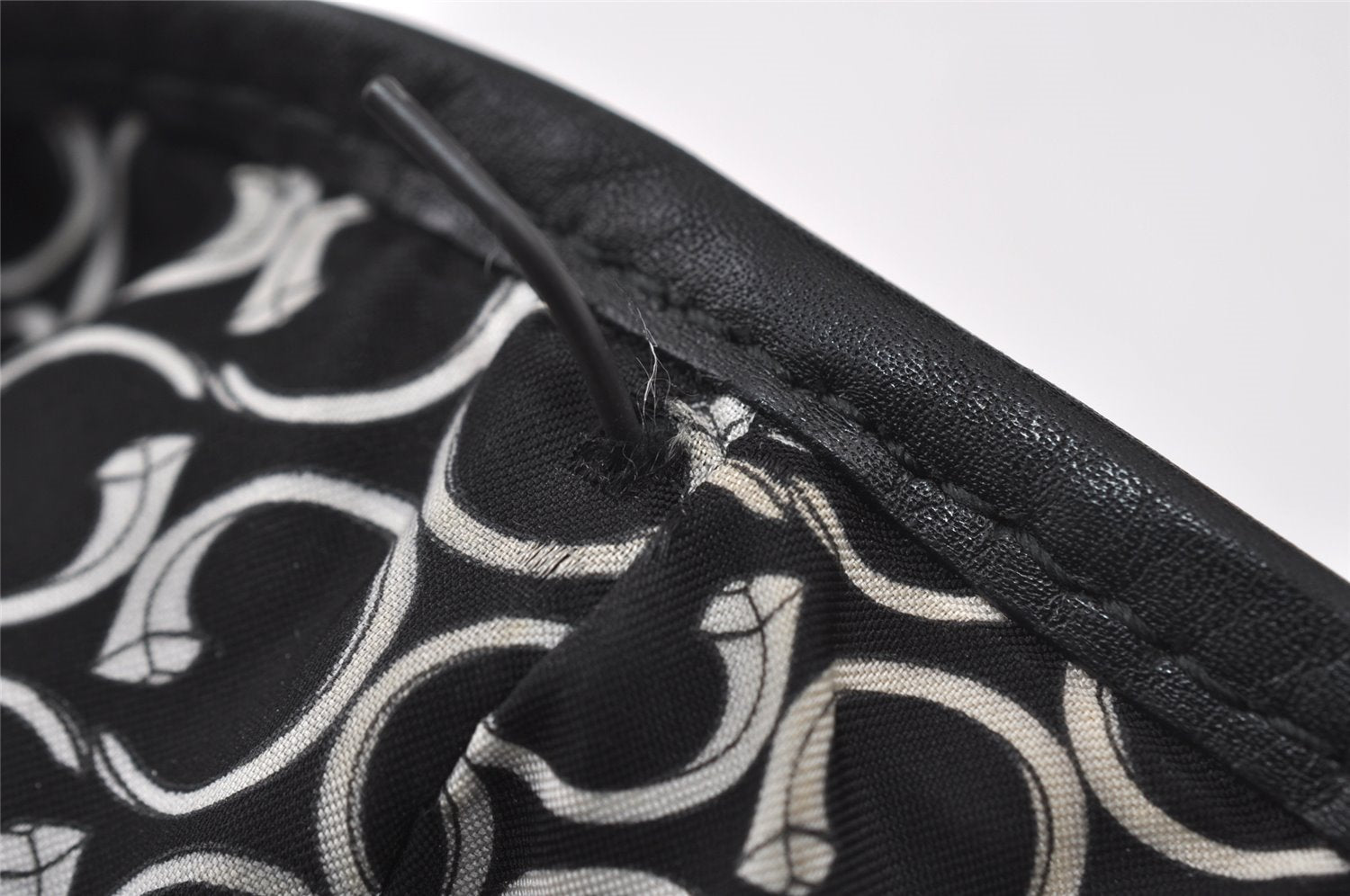 Authentic GUCCI Vintage Hand Tote Bag Purse Canvas Leather 264221 Black 5170I