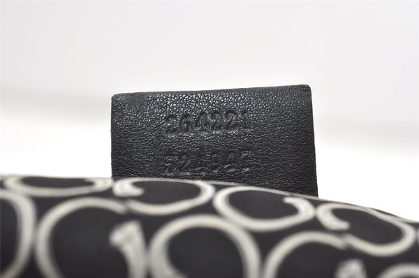 Authentic GUCCI Vintage Hand Tote Bag Purse Canvas Leather 264221 Black 5170I