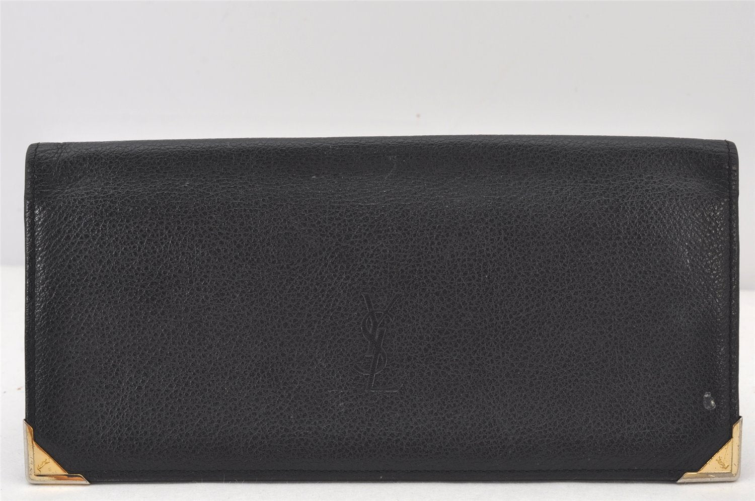 Authentic YVES SAINT LAURENT Vintage Long Wallet Purse Leather Black 5170K