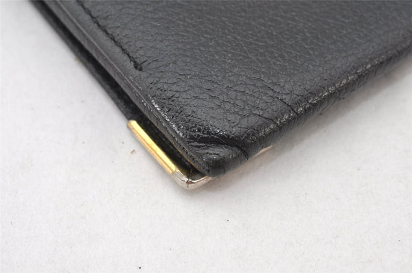 Authentic YVES SAINT LAURENT Vintage Long Wallet Purse Leather Black 5170K