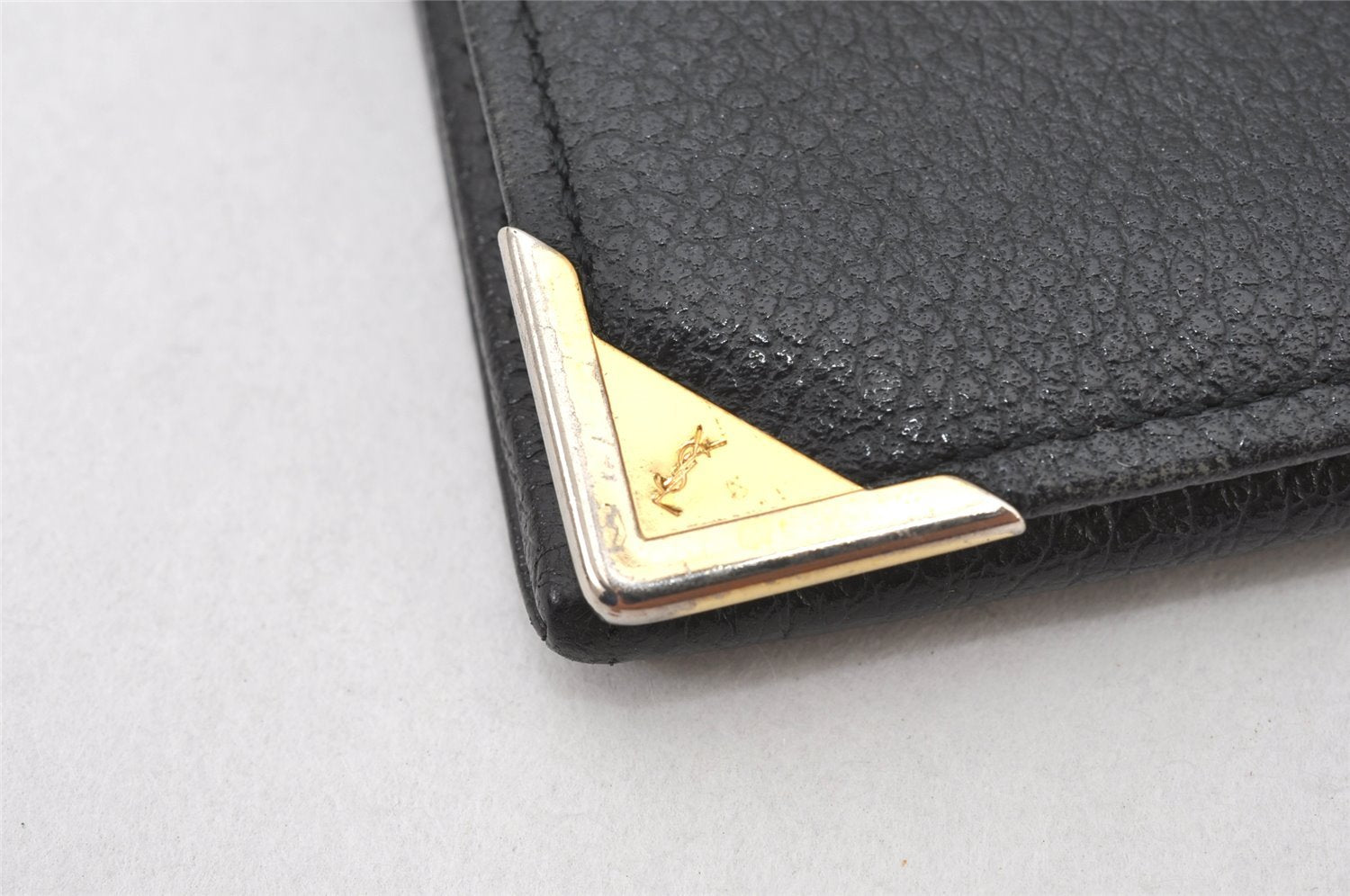 Authentic YVES SAINT LAURENT Vintage Long Wallet Purse Leather Black 5170K