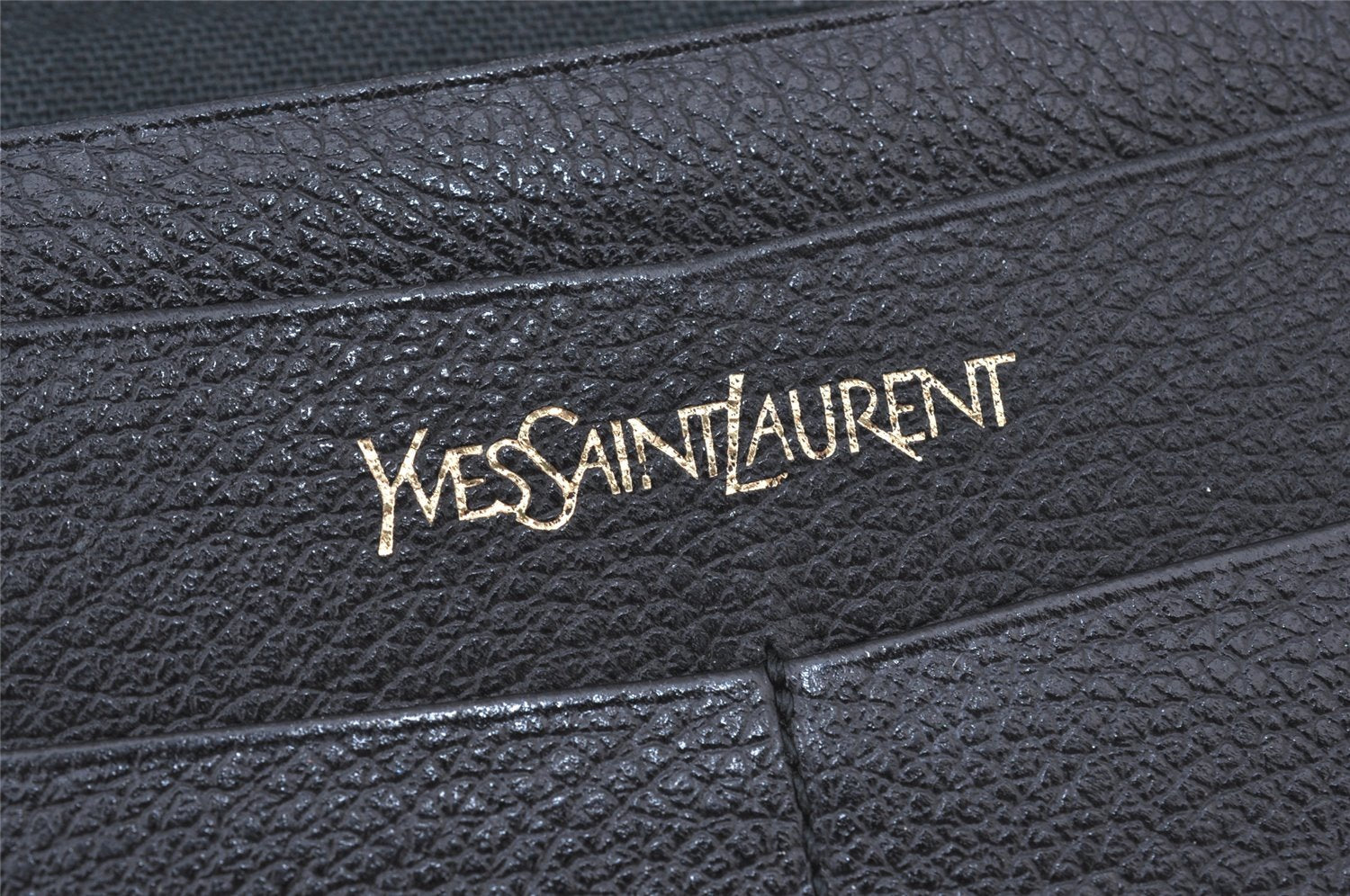 Authentic YVES SAINT LAURENT Vintage Long Wallet Purse Leather Black 5170K