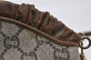 Authentic GUCCI GG Plus Shoulder Cross Body Bag GG PVC Leather Brown Junk 5171I