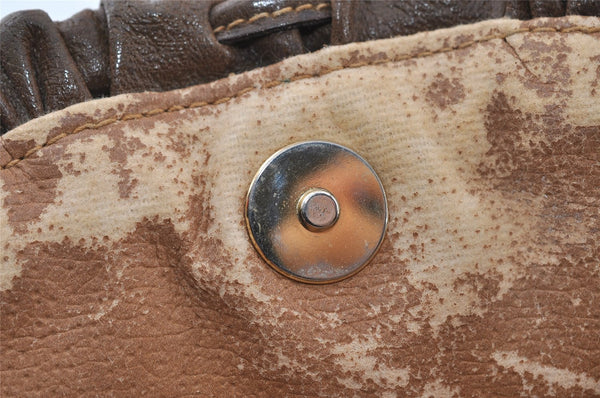 Authentic GUCCI GG Plus Shoulder Cross Body Bag GG PVC Leather Brown Junk 5171I