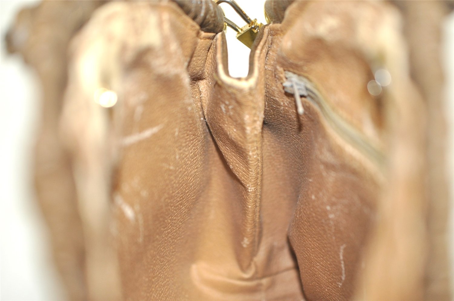 Authentic GUCCI GG Plus Shoulder Cross Body Bag GG PVC Leather Brown Junk 5171I