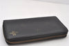 Authentic GUCCI Bee & Star Vintage Long Wallet Purse Leather 495062 Black 5171K