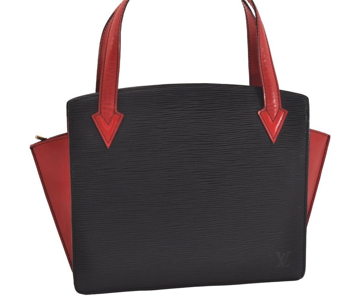 Auth Louis Vuitton Epi Varenne Hand Bag Bi-color Black x Red M52387 LV 5172J