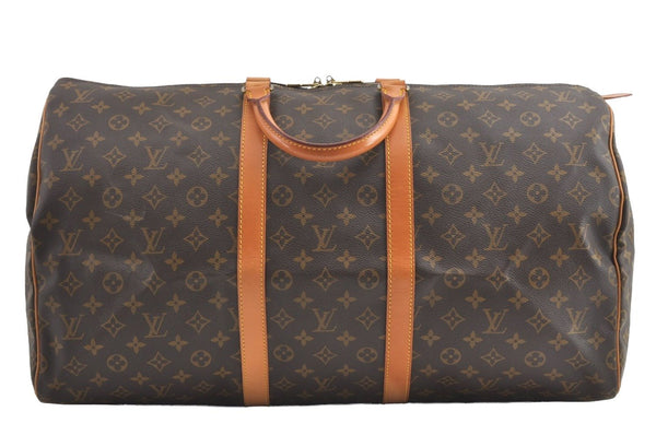 Authentic Louis Vuitton Monogram Keepall 55 Travel Boston Bag M41424 LV 5174J