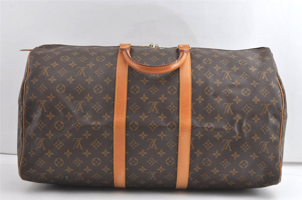 Authentic Louis Vuitton Monogram Keepall 55 Travel Boston Bag M41424 LV 5174J