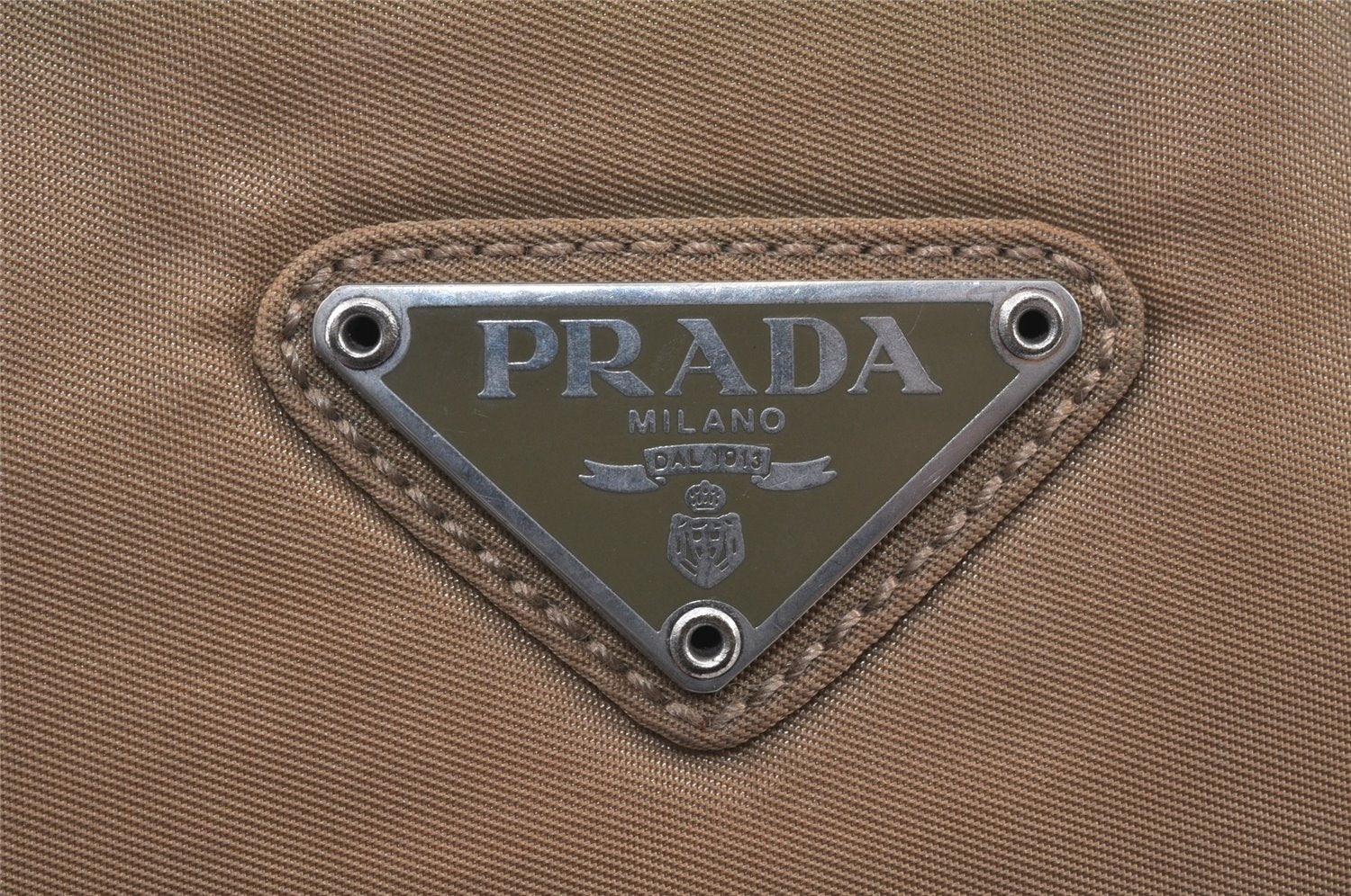 Authentic PRADA Nylon Tessuto Leather Shoulder Cross Body Bag Beige 5175K