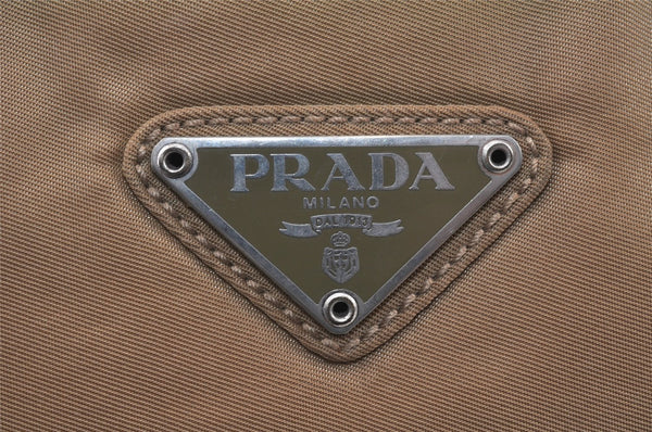 Authentic PRADA Nylon Tessuto Leather Shoulder Cross Body Bag Beige 5175K