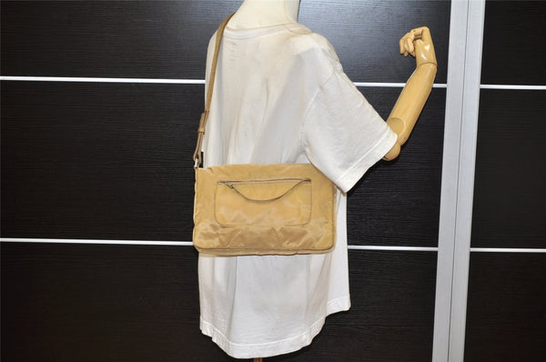 Authentic PRADA Nylon Tessuto Leather Shoulder Cross Body Bag Beige 5175K