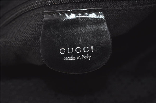 Authentic GUCCI Vintage Bamboo 2Way Hand Shoulder Bag Nylon Leather Black 5176I
